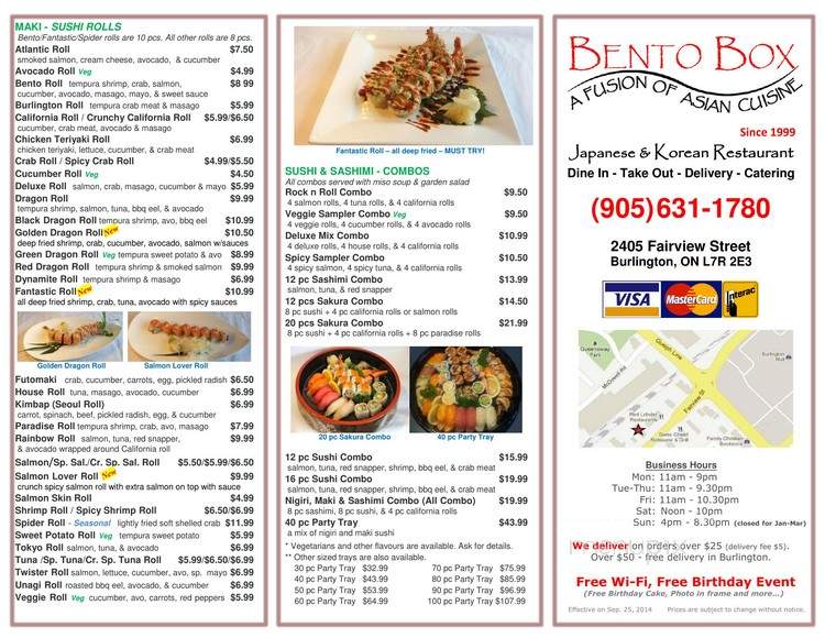 Bento Box Japanese & Korean Restaurant - Burlington, ON