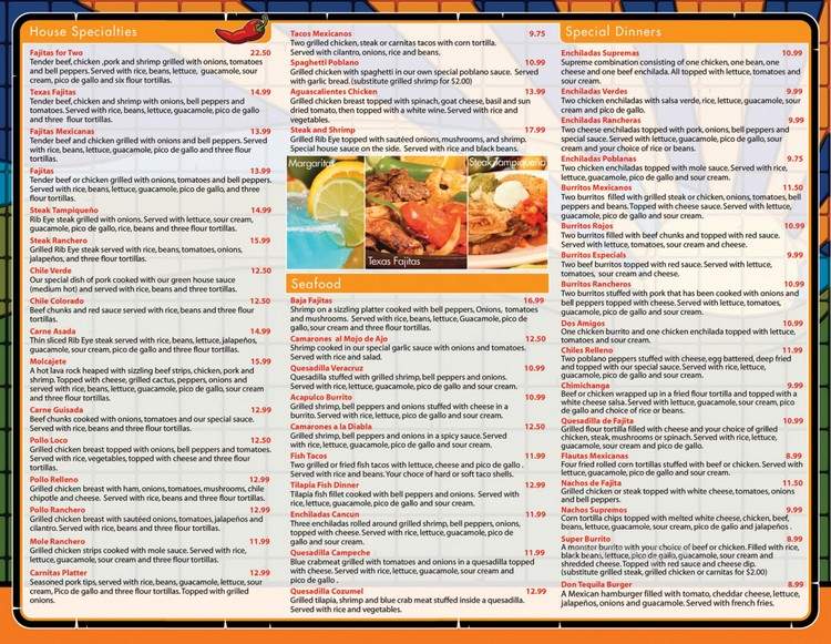 Senor Tequila - Sherwood, AR menu_pic