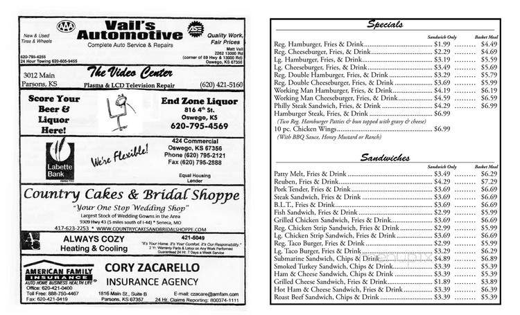Big Chief - Oswego, KS menu_pic