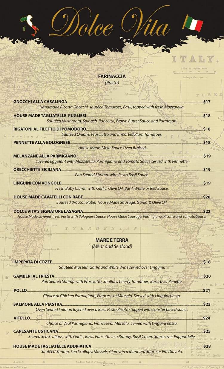 Dolce Vita Italian Ristorante - bluffton , SC menu_pic