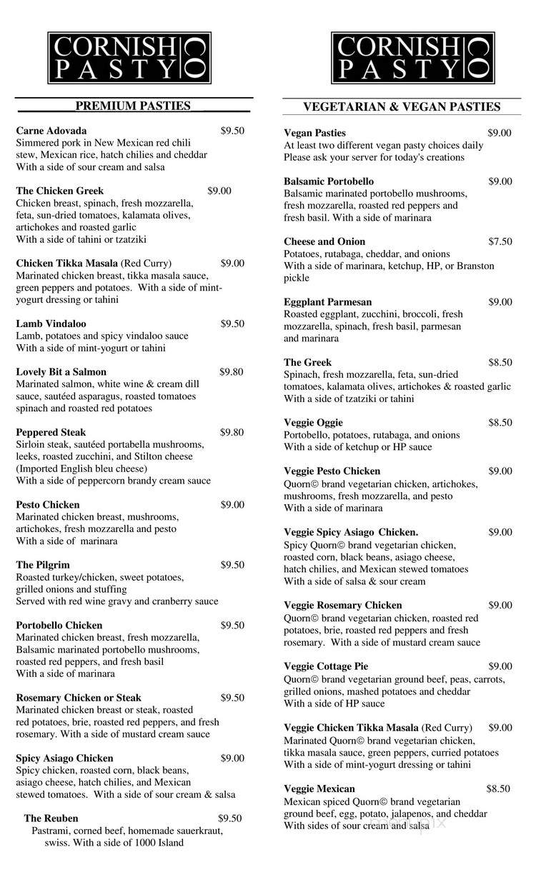 Ye Olde Miners Pasty Shop - Englewood, FL menu_pic