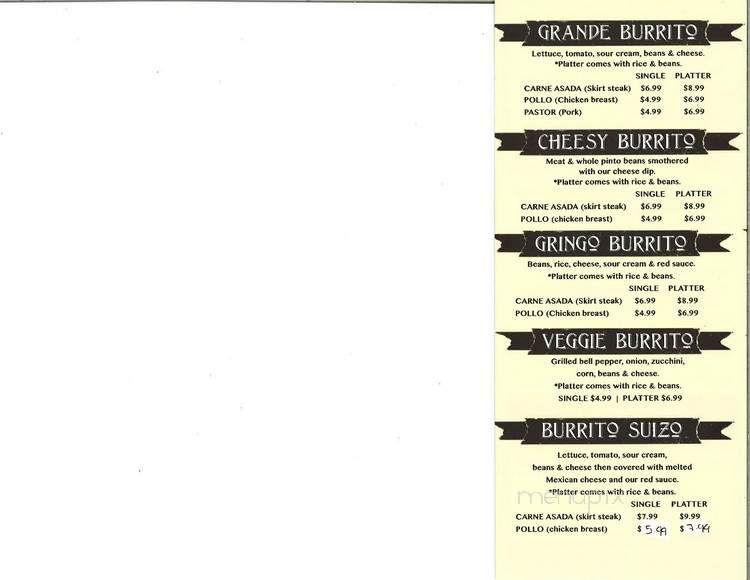 Besa Mi Taco - Itasca, IL menu_pic