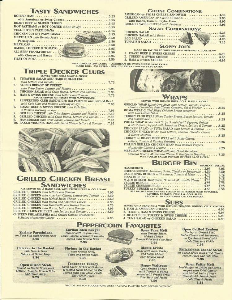 Peppercorn Restaurant - Summit, NJ menu_pic