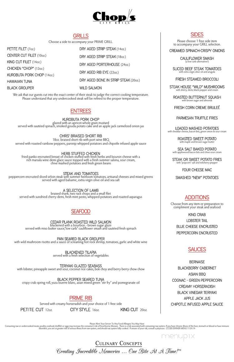Chops City Grill - Bonita Springs, FL menu_pic
