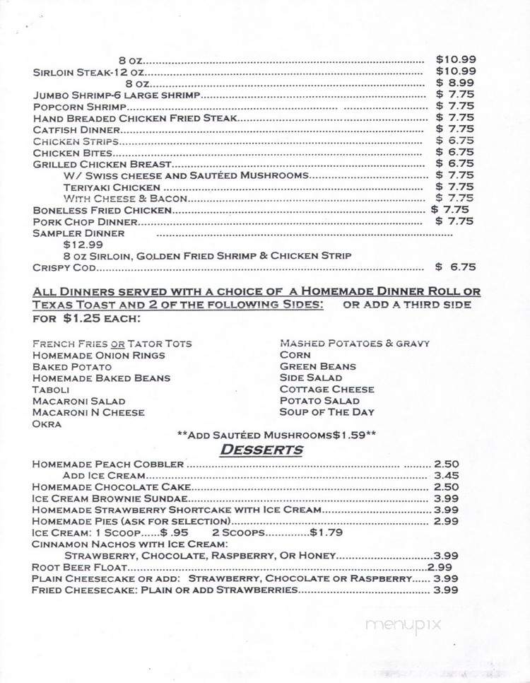 Morrison Cafe - Morrison, OK menu_pic