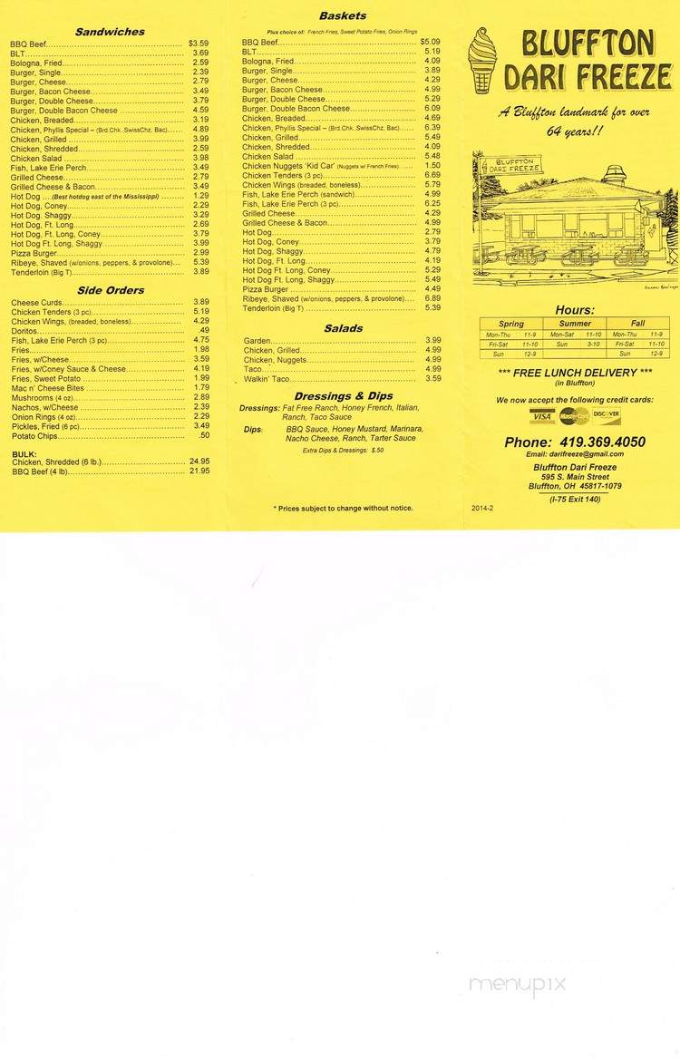 Bluffton Dari Freeze - Bluffton, OH menu_pic