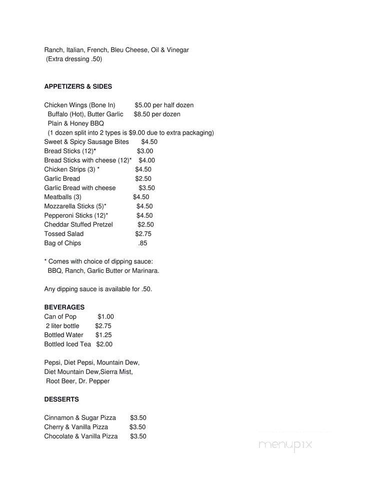 Rocko's Pizzeria - Oil City, PA menu_pic
