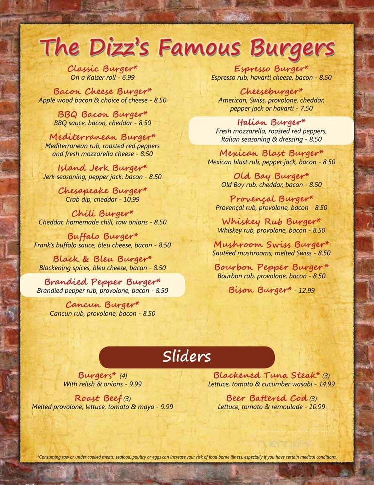 The Dizz - Baltimore, MD menu_pic