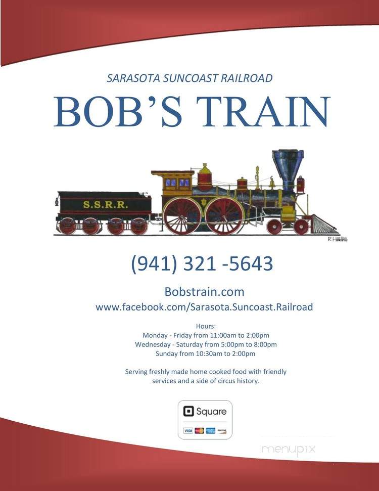 Bob's Train - Sarasota, FL menu_pic