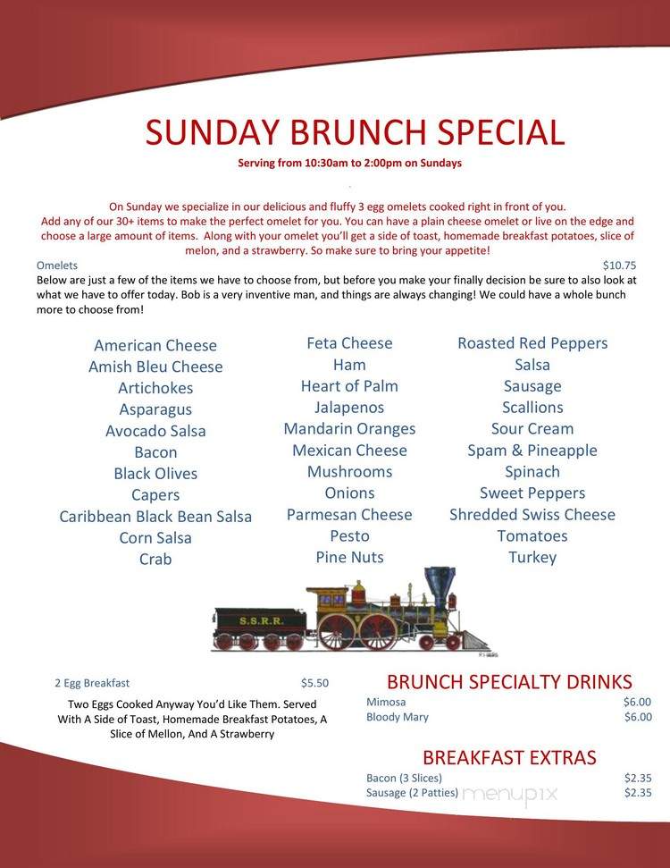 Bob's Train - Sarasota, FL menu_pic