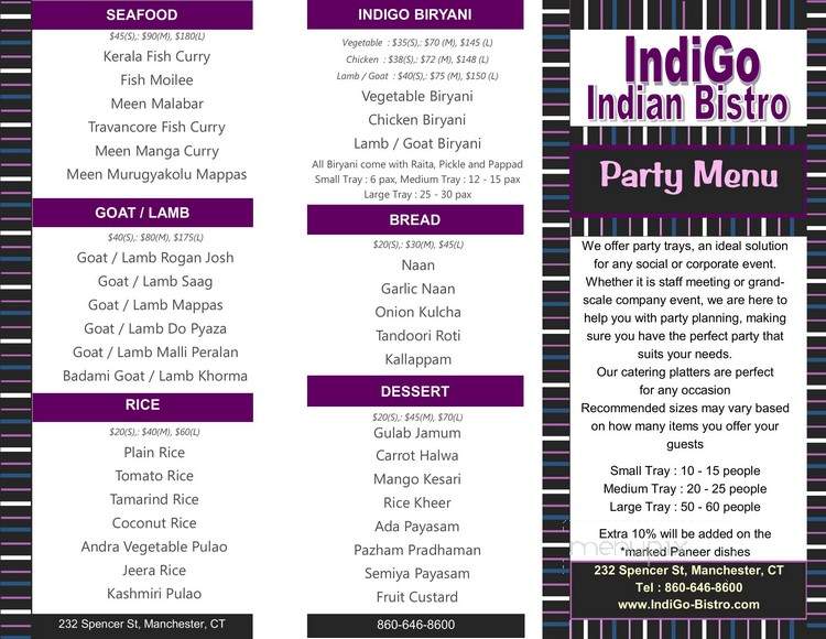 IndiGo Indian Bistro - Manchester, CT
