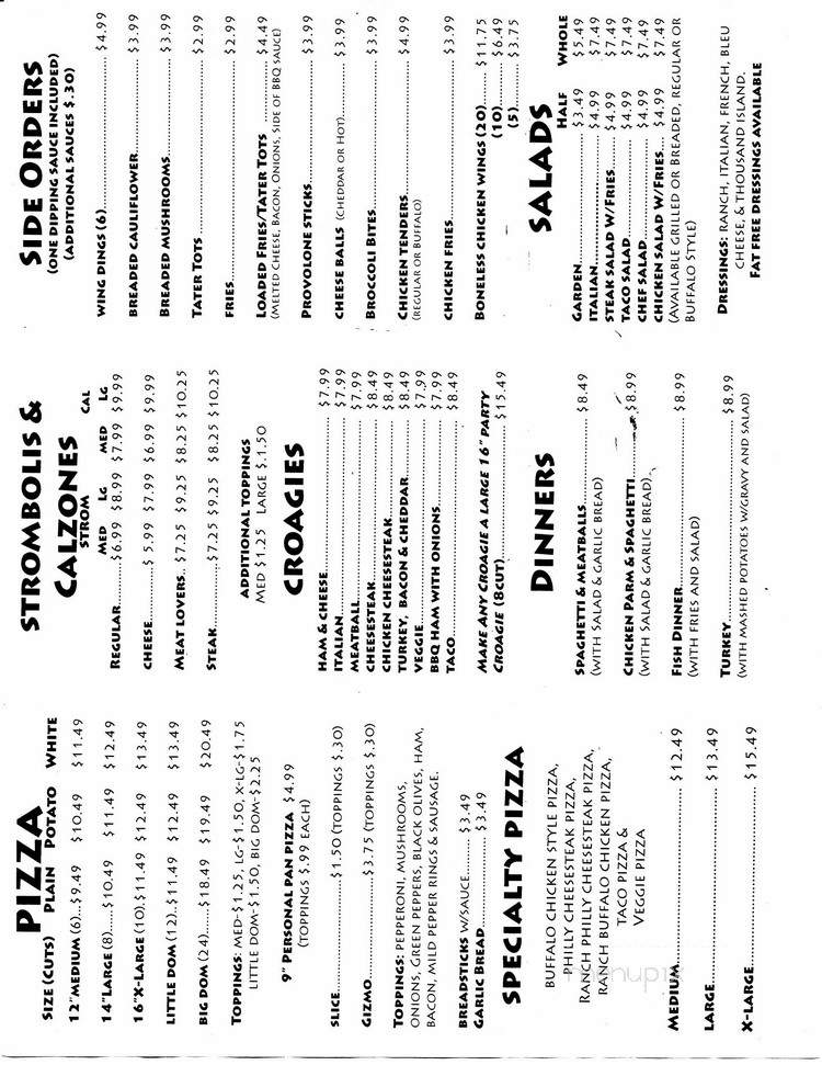 Dominic's Six Pack - Portage, PA menu_pic