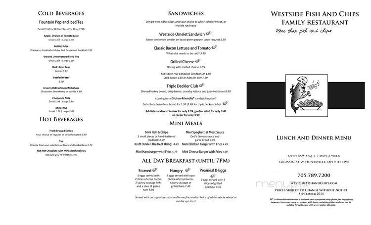 West Side Fish & Chips - Huntsville, ON menu_pic
