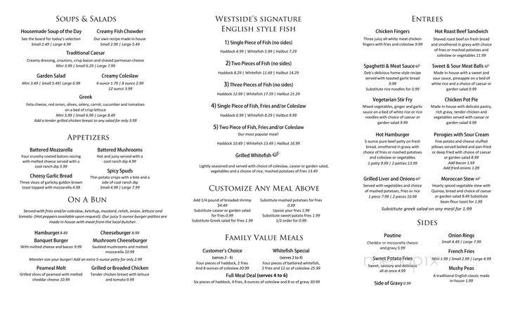 West Side Fish & Chips - Huntsville, ON menu_pic