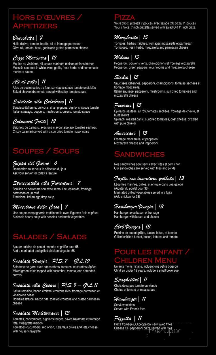 Restaurant Venezia - Saint-Laurent, QC menu_pic