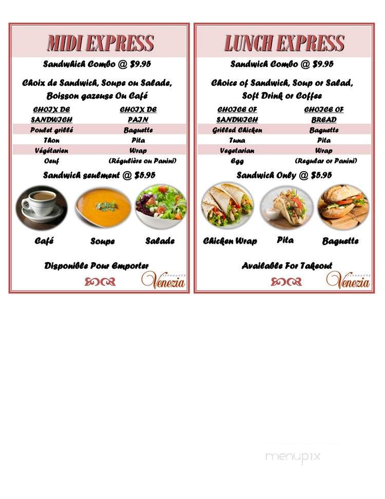 Restaurant Venezia - Saint-Laurent, QC menu_pic