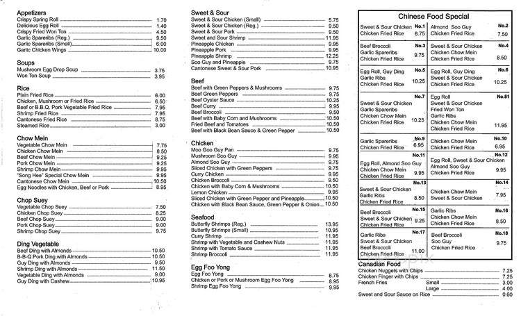 Song Hee Take Out - Saint John's, NL menu_pic