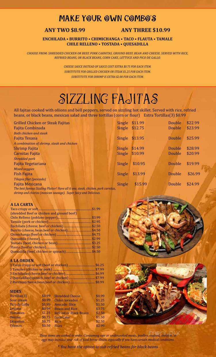 Los 3 Compadres Mexican Restaurant - Weldon Spring, MO menu_pic