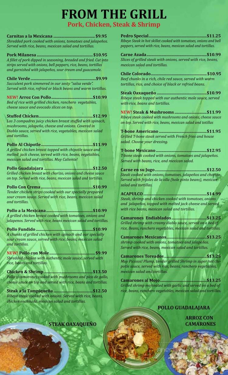 Los 3 Compadres Mexican Restaurant - Weldon Spring, MO menu_pic