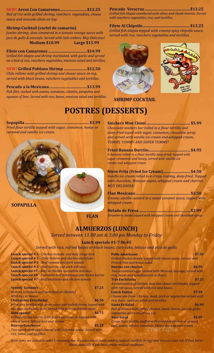 Los 3 Compadres Mexican Restaurant - Weldon Spring, MO menu_pic