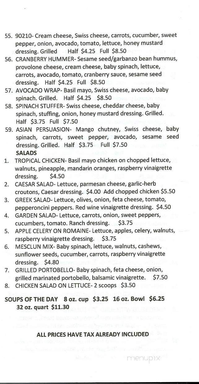 Limbertwig Cafe - Morganton, NC menu_pic