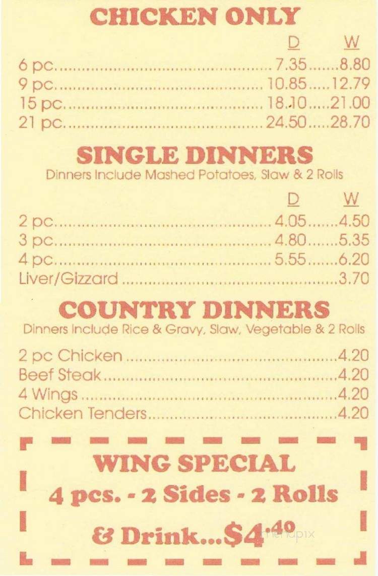 Maryland Fried Chicken - Florence, SC menu_pic