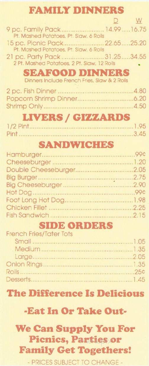 Maryland Fried Chicken - Florence, SC menu_pic
