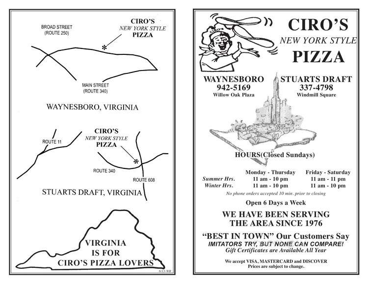 Ciro's Pizza - Stuarts Draft, VA