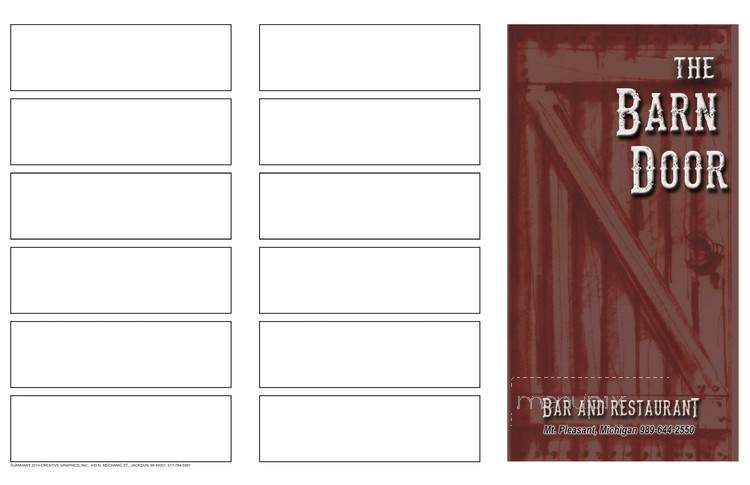 Barn Door - Mount Pleasant, MI menu_pic