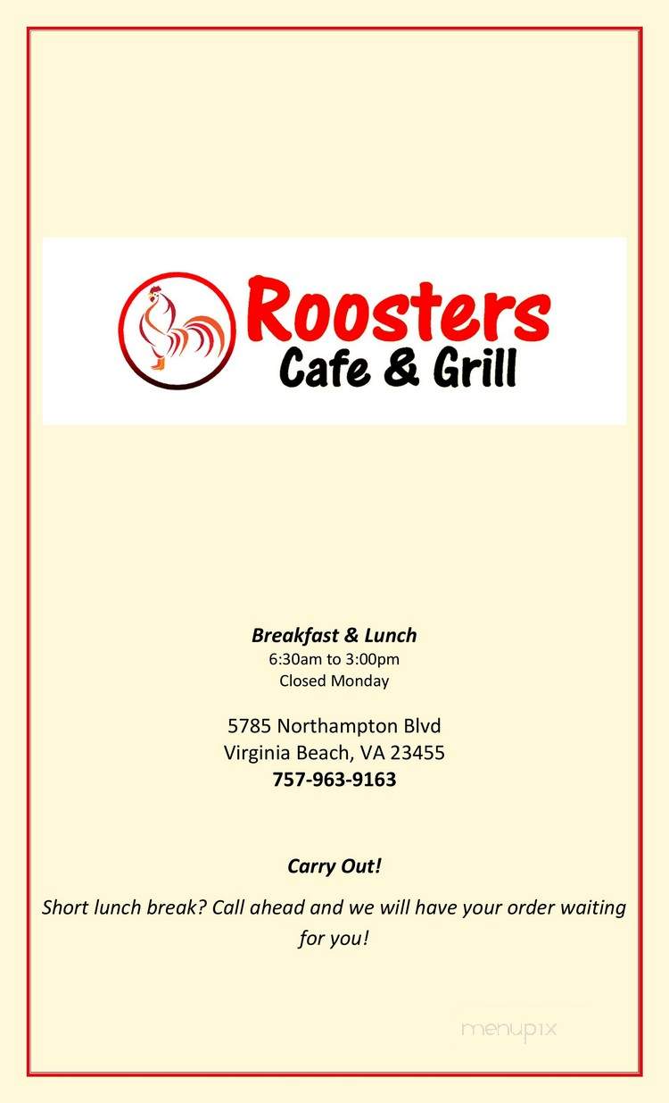 Roosters Cafe and Grill - Virginia Beach, VA
