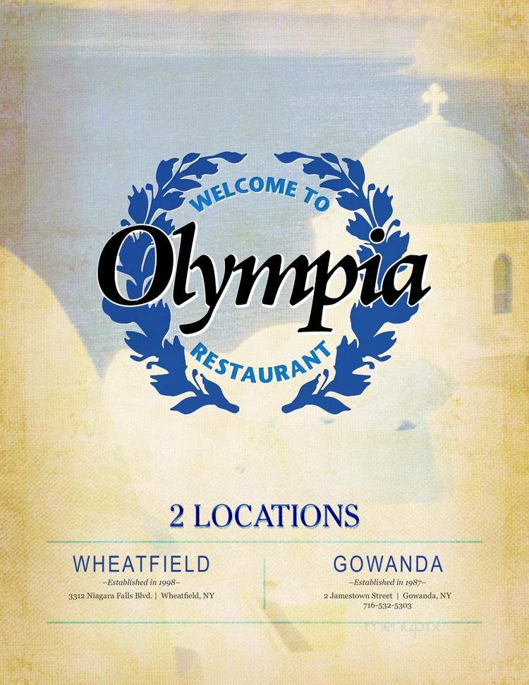 Olympia Restaurant - Gowanda, NY menu_pic