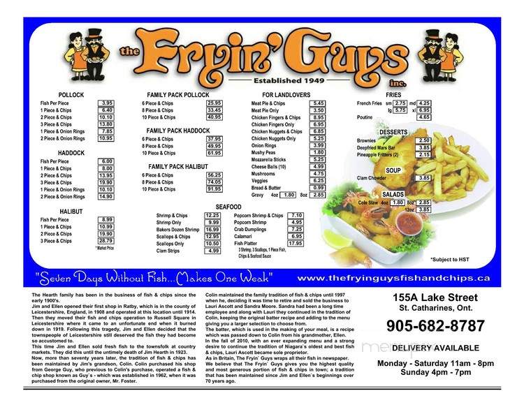 Fryin' Guys - Saint Catharines, ON menu_pic