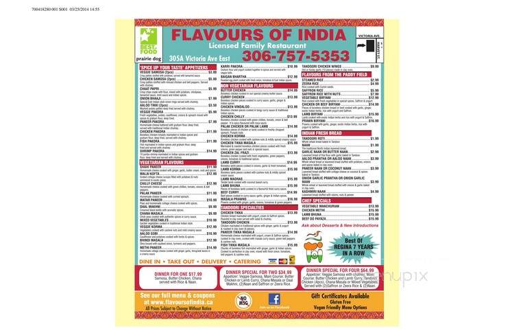 Flavours of India - Regina, SK