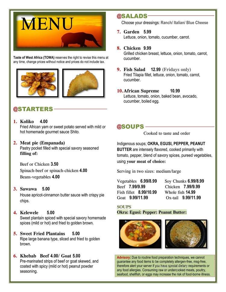 Taste Of West Africa - Fayetteville, NC menu_pic