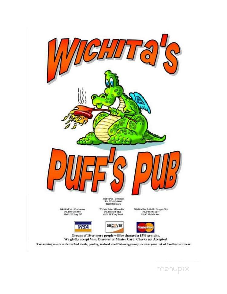 Wichita's Puff's Pub - Gresham, OR menu_pic