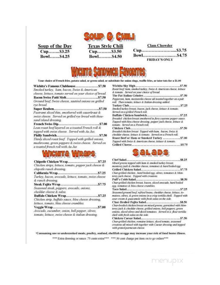 Wichita's Puff's Pub - Gresham, OR menu_pic