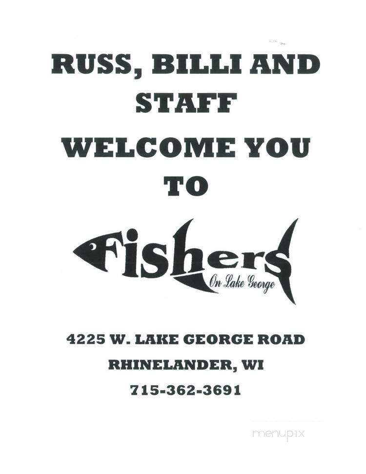 Fisher's Resort Bar & Grill - Rhinelander, WI menu_pic