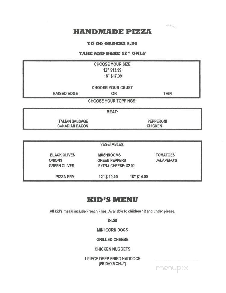 Fisher's Resort Bar & Grill - Rhinelander, WI menu_pic