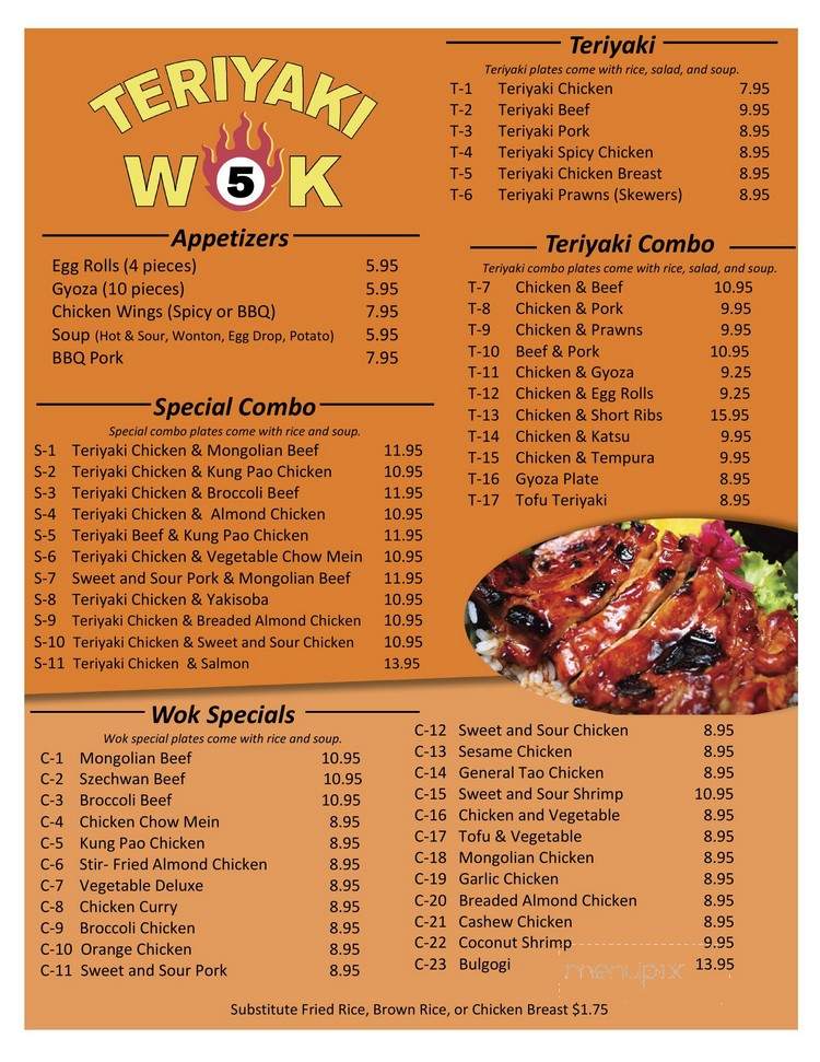 Teriyaki Wok - Bonney Lake, WA menu_pic