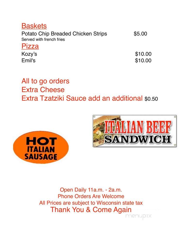 C-G's Pub & Grub - Merrimac, WI menu_pic