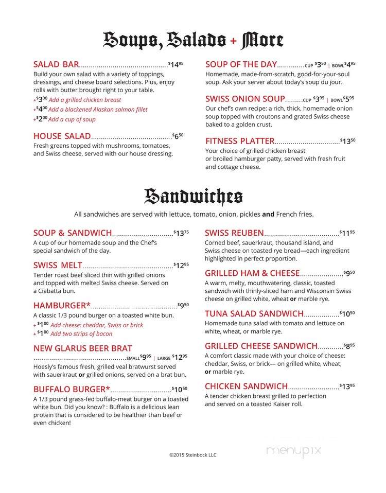 New Glarus Hotel Restaurants - New Glarus, WI menu_pic