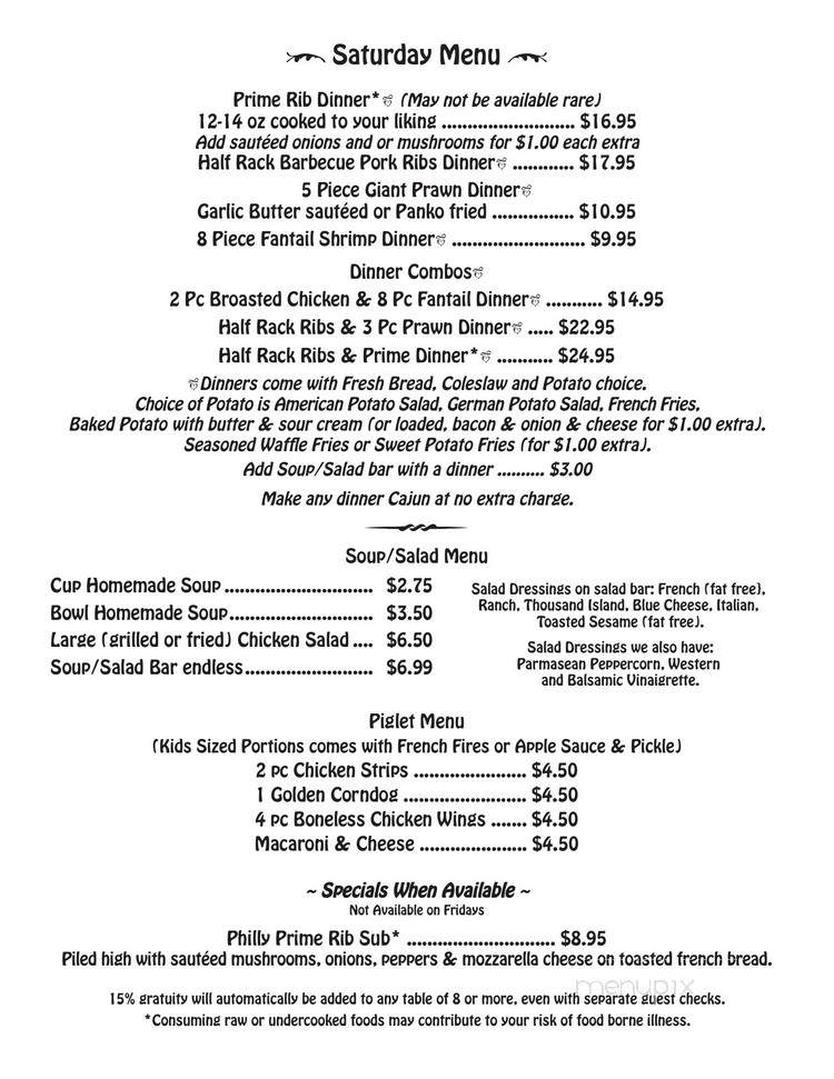 Piggy's Pub - Marathon, WI menu_pic
