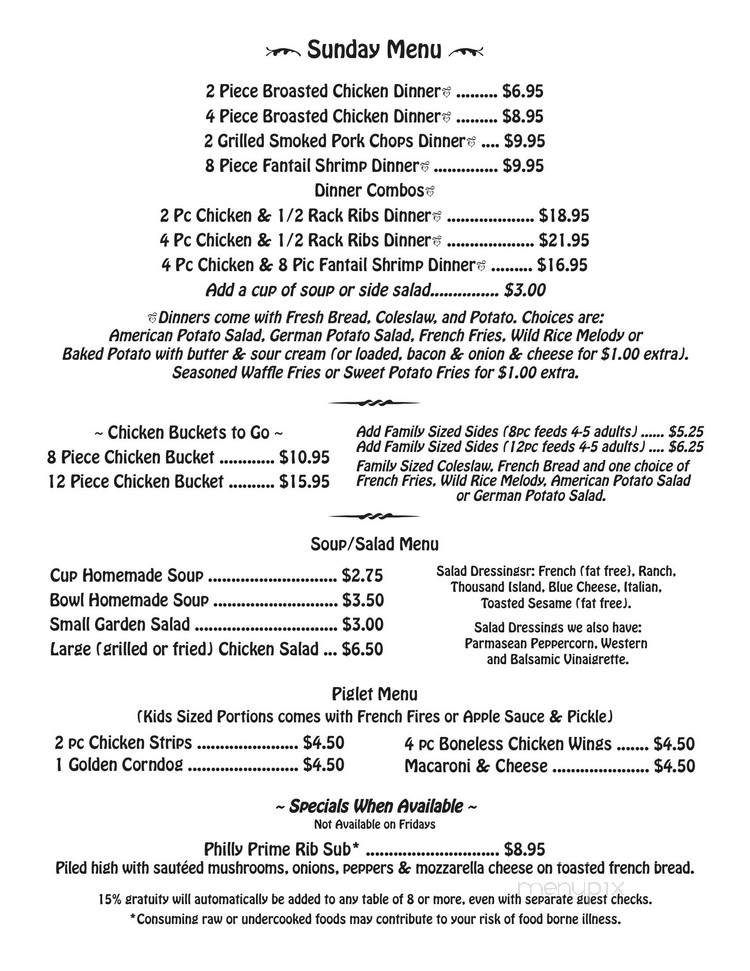 Piggy's Pub - Marathon, WI menu_pic