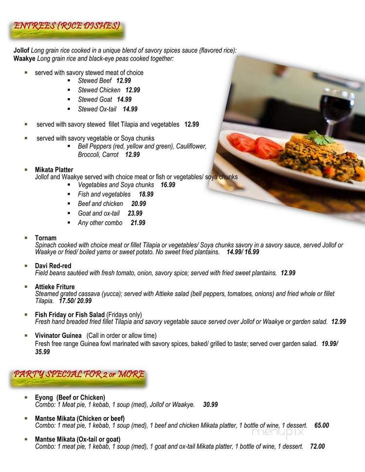 Taste Of West Africa - Fayetteville, NC menu_pic