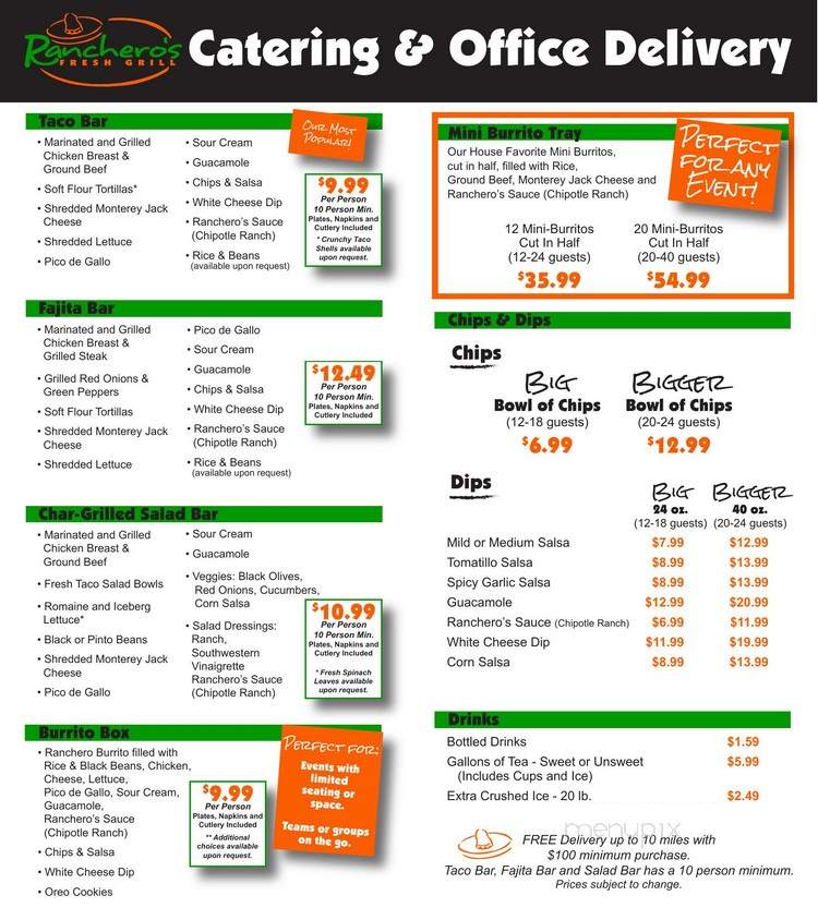 Ranchero's Fresh Grill - Douglas, GA menu_pic