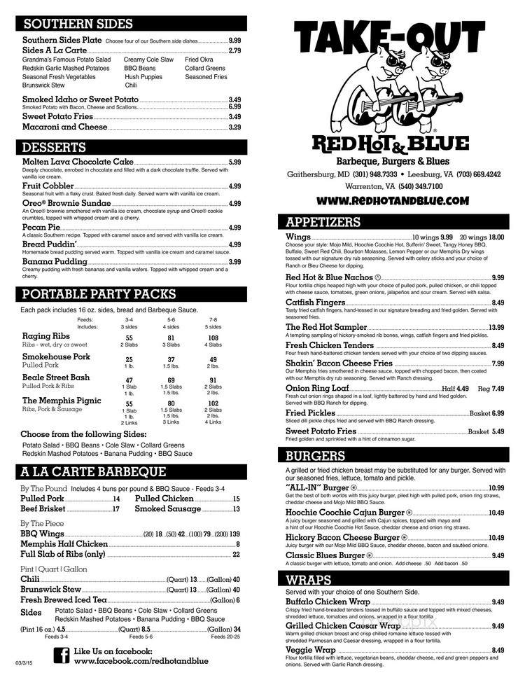 Red Hot & Blue Restaurants - Warrenton, VA