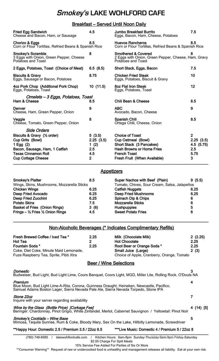 Corner Skillet - Valley Center, CA menu_pic