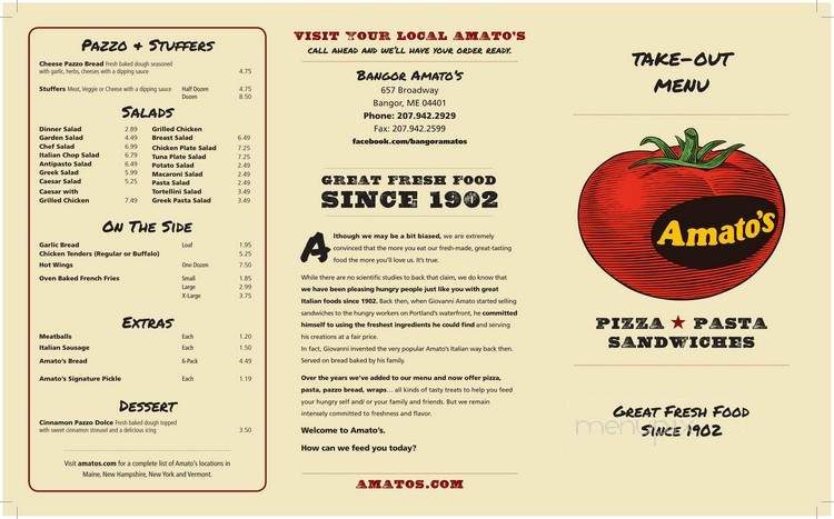 Amato's - Bangor, ME menu_pic