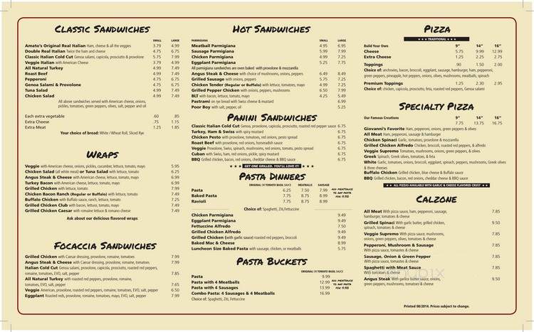 Amato's - Bangor, ME menu_pic