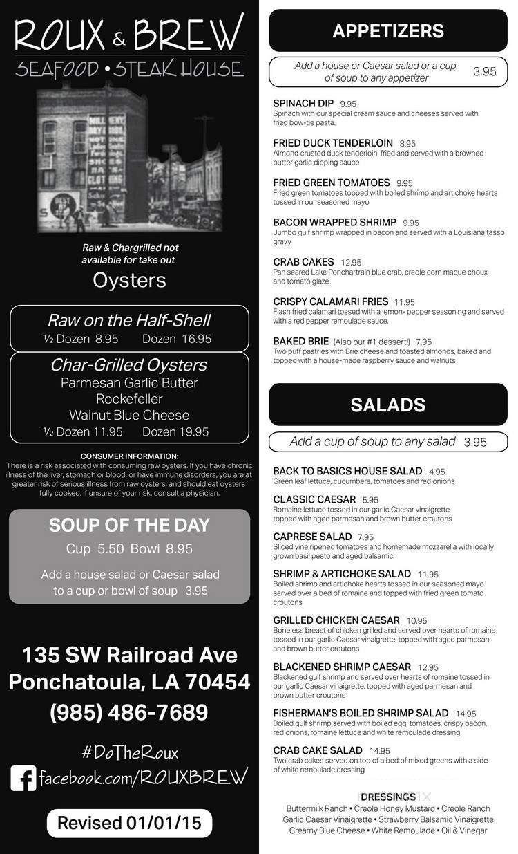 Roux51 - Ponchatoula, LA menu_pic